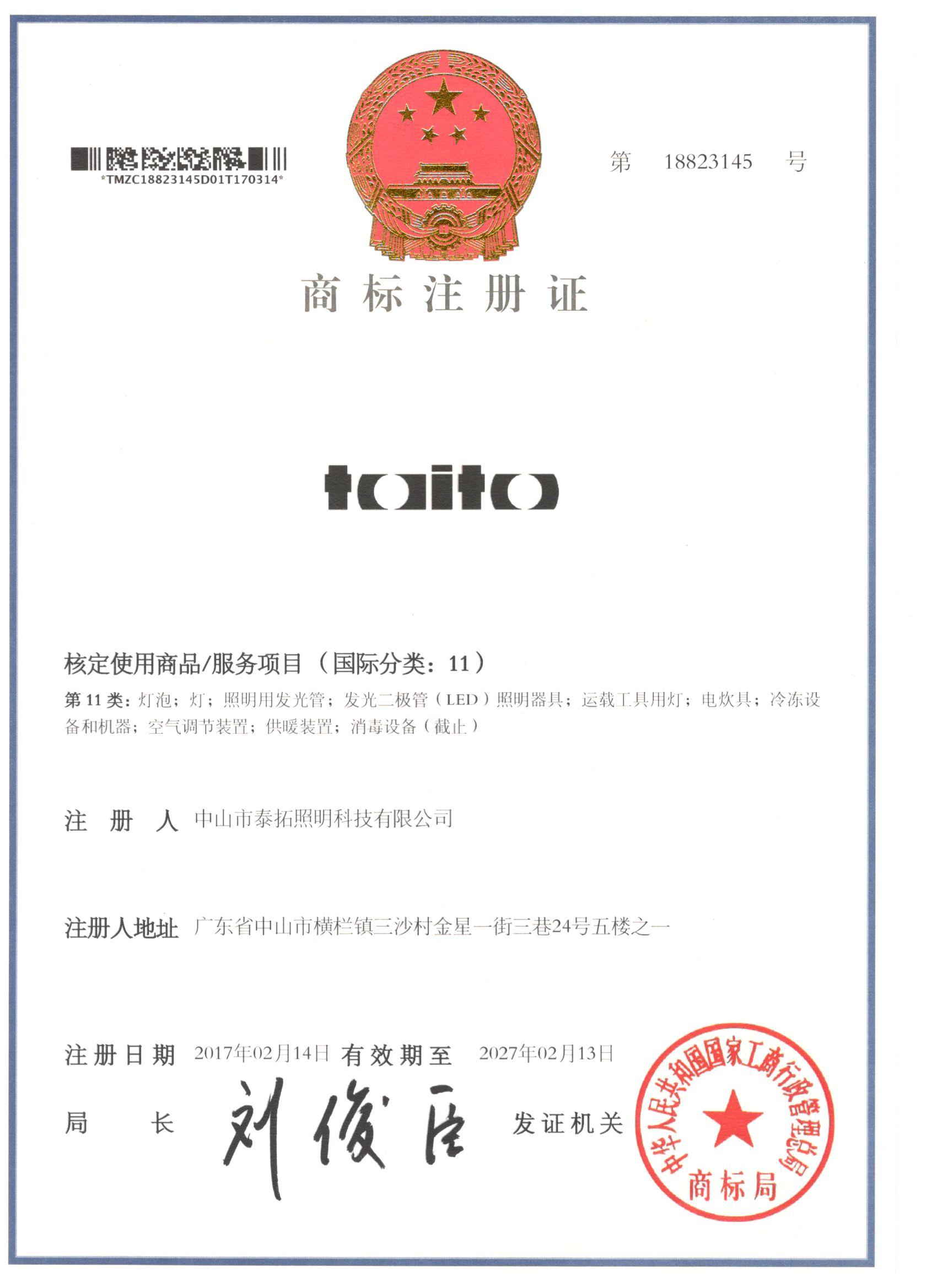 Trademark Certificate